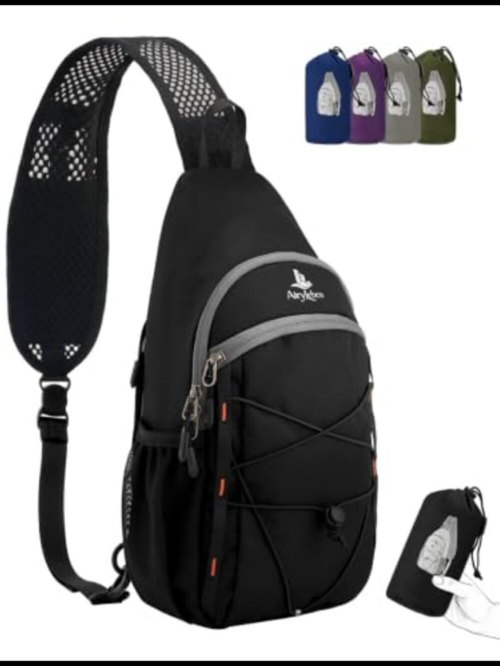 Packable Crossbody Sling Bag RFID Lightweight Travel Daypack Nylon